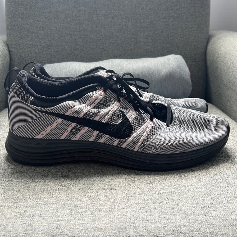 Nike Flyknit Lunar 1+ “Grey/Black/Red” size 15
